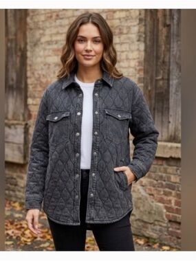 Pepe Jeans women oversized denim quilted jacket size medium